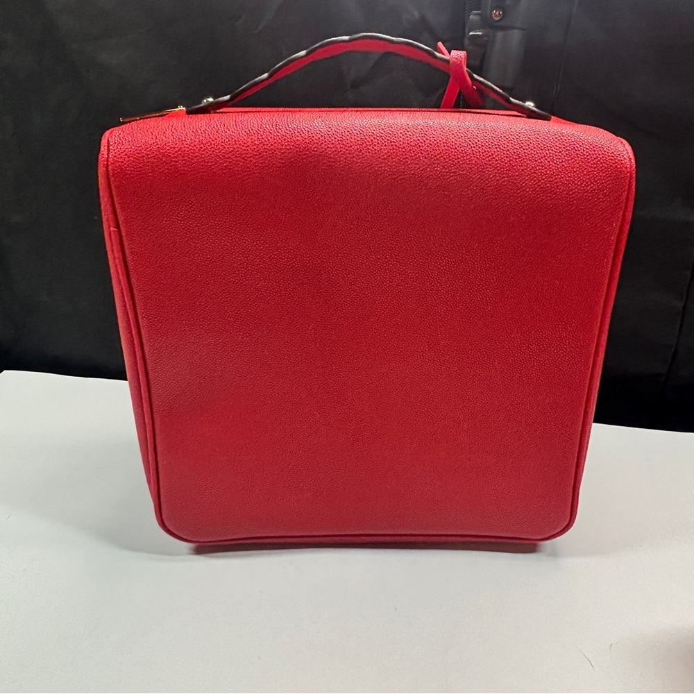 2 Estee Lauder Bags Double Train Case Red Velvet Professional Hard Zipper Bow - Picture 11 of 16
